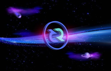 Dijital arkaplanda dekont-dcr sanal para birimi resmi. 3B çizimler.