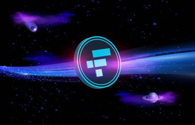 Dijital arkaplanda ftx token-ftt şifreli para birimi logoları. 3d illüstrasyon.