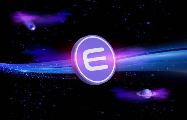 enjin-enj sanal para biriminin dijital arkaplan resmi. 3d illüstrasyon.