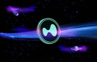 Soyut arkaplanda hipersıvı hiper kripto para birimi çizimleri. 3d illüstrasyon.