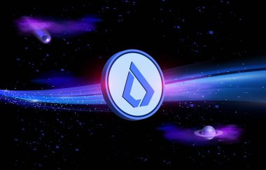dijital arkaplanda lisk-lsk sanal para birimi resmi. 3d illüstrasyon.