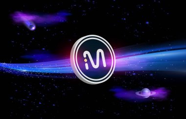 Dijital arkaplanda mvl şifreli para birimi resimleri. 3d illüstrasyon.