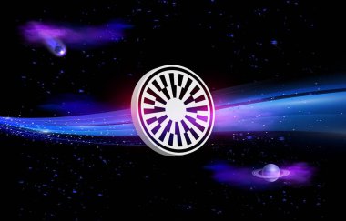 Mantla network-mantla para şifreli para birimi resmi dijital arkaplanda. 3d illüstrasyon.