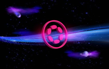 Dijital arkaplanda polkadot-nokta şifreleme resimleri. 3d illüstrasyon.