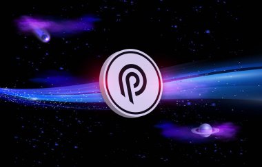 Dijital arkaplanda Pyth network para logosu resmi. 3d illüstrasyon.