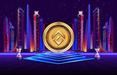 Dijital arkaplanda konfüks-cfx şifreli para birimi logosu resimleri. 3d illüstrasyon.