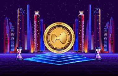 Soyut arkaplanda hipersıvı hiper kripto para birimi çizimleri. 3d illüstrasyon.