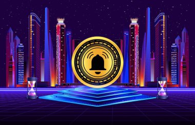 Dijital arkaplandaki protokol-para birimi resimlerine bas. 3d illüstrasyon.