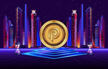 Dijital arkaplanda Pyth network para logosu resmi. 3d illüstrasyon.