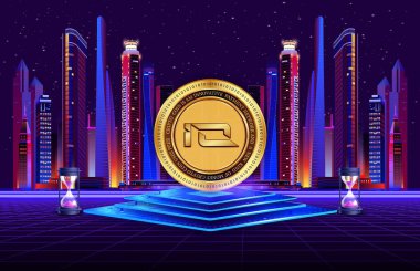 io.net-io soyut arkaplan üzerinde şifreli para birimi çizimleri. 3d illüstrasyon.