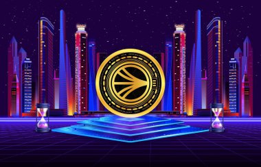 Dijital arkaplanda sonik şifreli resimler var. 3d illüstrasyon.