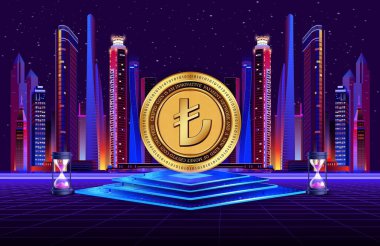 Para birimlerinin logoları. Türk lira logosu. 3d illüstrasyon.