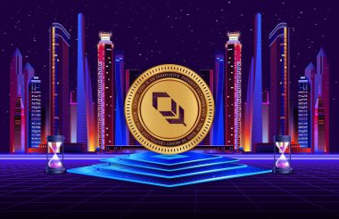 Dijital arkaplanda sanal para birimi resmi. 3B çizimler.