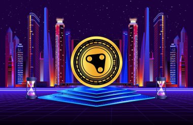 Dijital arkaplanda uçurtma sanal para birimi resmi. 3B çizimler.