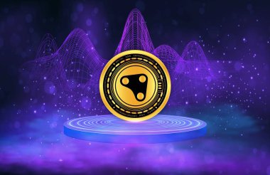 Dijital arkaplanda uçurtma sanal para birimi resmi. 3B çizimler.