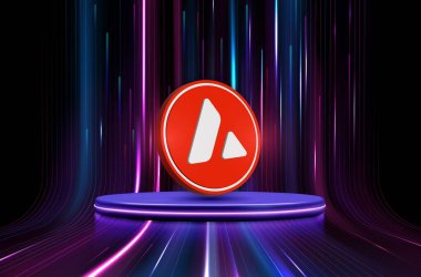 Dijital arkaplanda çığ-avax sanal para birimi görüntüsü. 3d illüstrasyon.