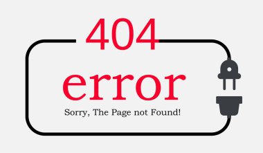 Web sitesi için 404 hata sayfası şablonu. 404 alarm düz dizayn.