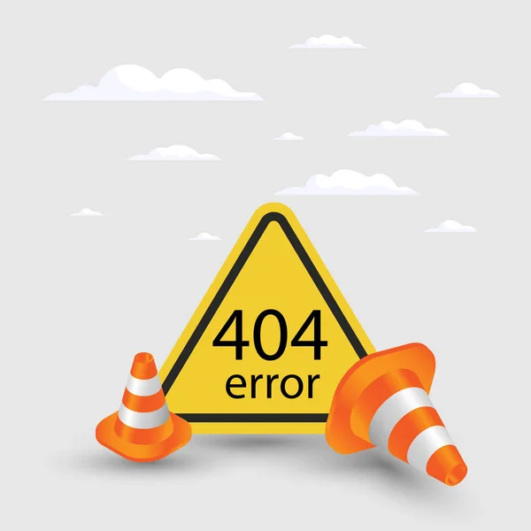 404 Error Page Template Website 404 Alert Flat Design — Stock Vector