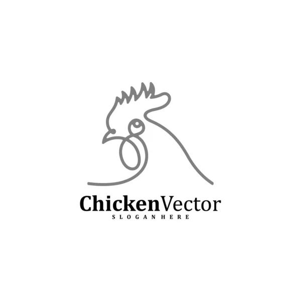 Tavuk Logosu Tasarım Vektör Şablonu Horoz Illüstrasyonu Sembol Simgesi — Stok Vektör
