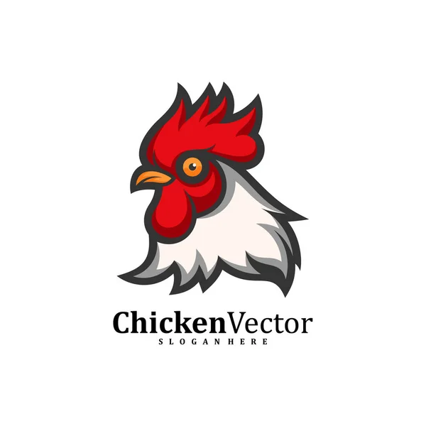 Chicken Logo Design Vector Template Rooster Illustration Symbol Icon — Stock Vector