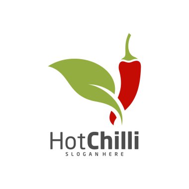 Chili logo tasarım vektör şablonu, Kırmızı Chili İllüstrasyonu, Sembol Simgesi Simgesi Simgesi