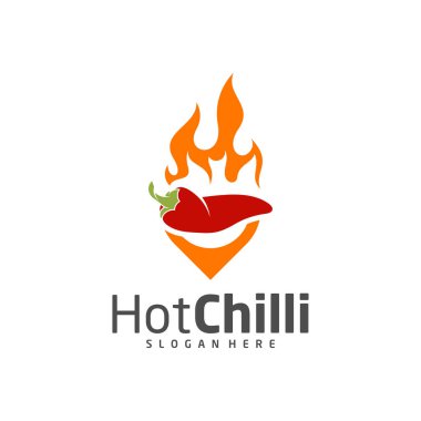 Point Chili logo tasarım vektör şablonu, Red Chili Illustration, Sembol Simgesi Simgesi