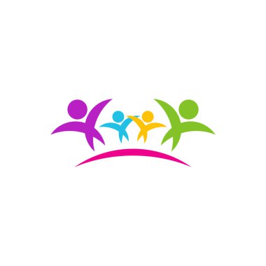 Aile logosu tasarım vektör şablonu, Illustration Design Community, Symbol Simgesi