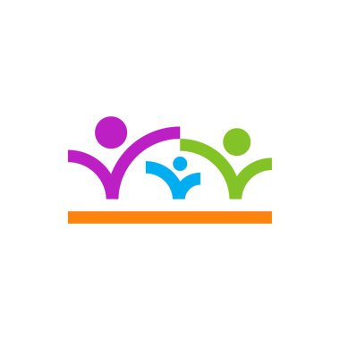 Aile logosu tasarım vektör şablonu, Illustration Design Community, Symbol Simgesi