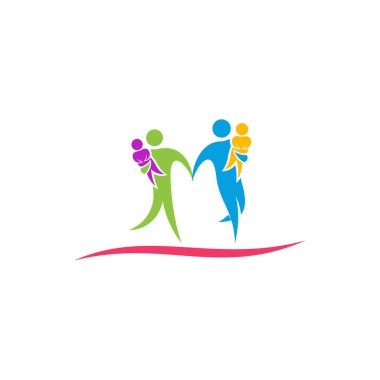 Aile logosu tasarım vektör şablonu, Illustration Design Community, Symbol Simgesi