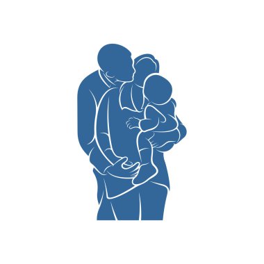 Aile logosu tasarım vektör şablonu, Illustration Design Community, Symbol Simgesi