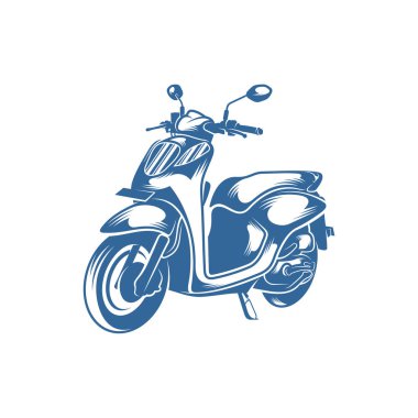 Motosiklet logosu tasarım şablonu, scooter matik ikon vektör tasarımı - araç simgeleri