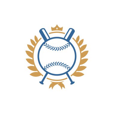 Beyzbol amblem tasarım vektörü, Beyzbol logosu dizayn şablonu, Sembol simgesi, İllüstrasyon