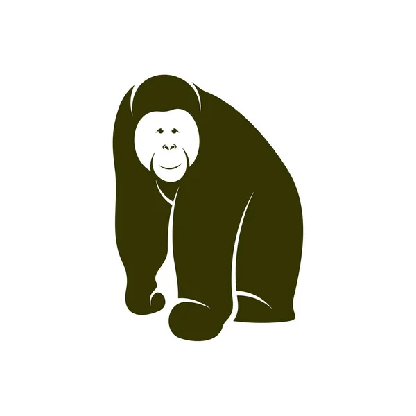 Orangutang Logo Design Vektor Mall Illustration Design Orangutang Apa Symbol — Stock vektor