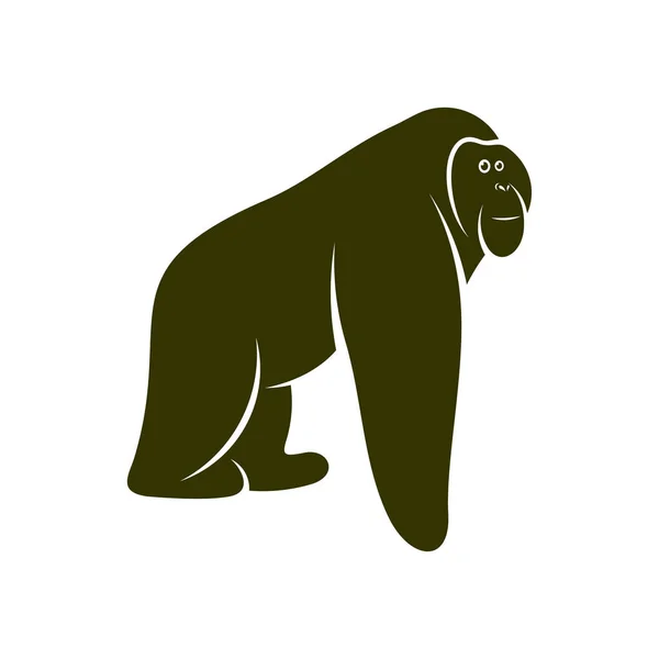 Orangutan Logo Projekt Wektor Szablon Projekt Ilustracji Orangutan Monkey Symbol — Wektor stockowy