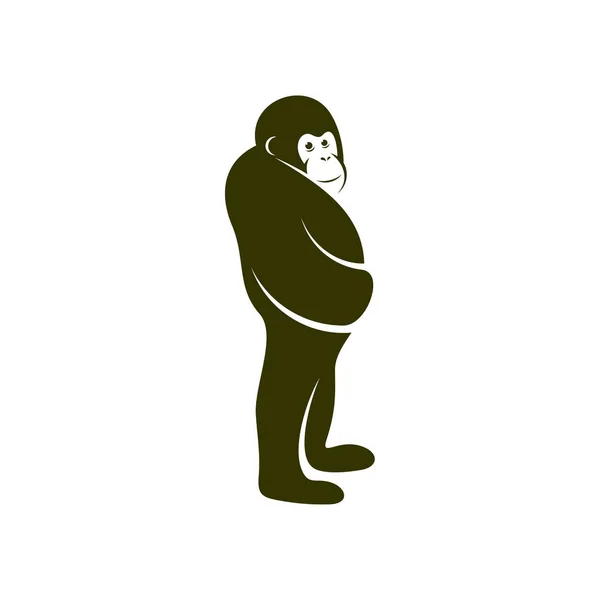 Plantilla Vectorial Diseño Logotipo Orangutan Diseño Ilustración Orangutan Monkey Icono — Archivo Imágenes Vectoriales