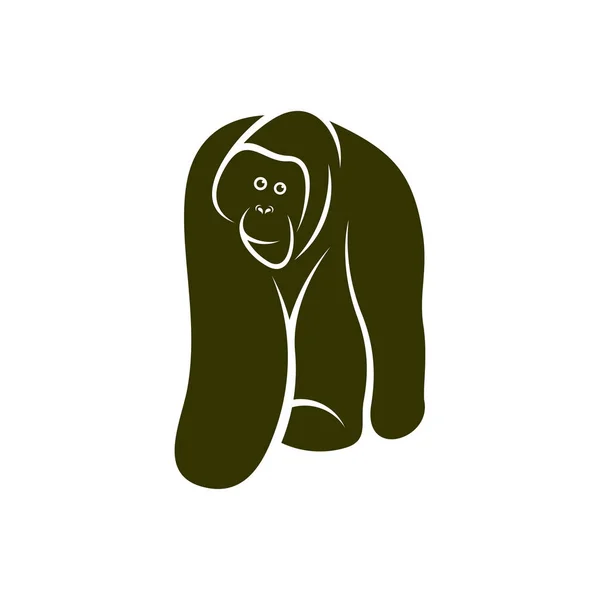 Plantilla Vectorial Diseño Logotipo Orangutan Diseño Ilustración Orangutan Monkey Icono — Vector de stock