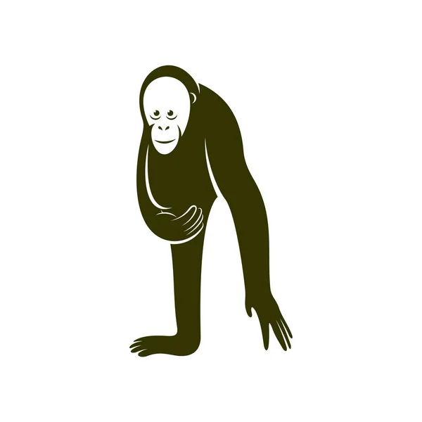 Plantilla Vectorial Diseño Logotipo Orangutan Diseño Ilustración Orangutan Monkey Icono — Archivo Imágenes Vectoriales