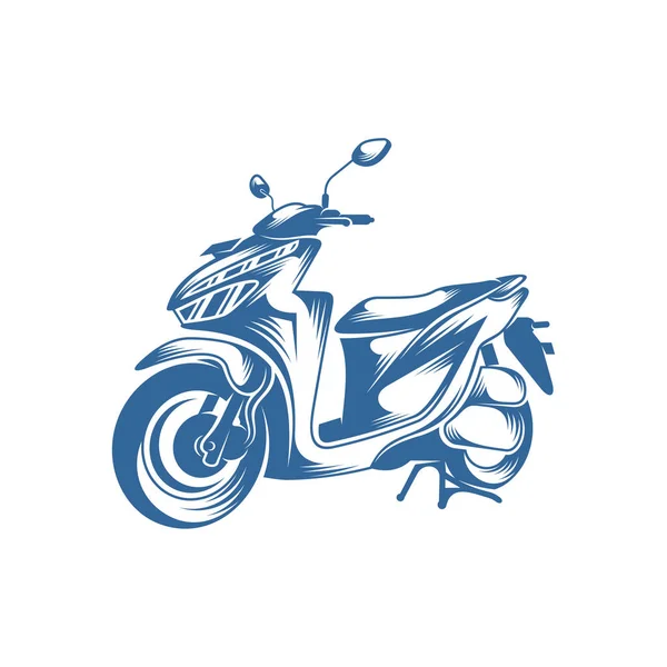 Шаблон Дизайну Логотипу Мотоцикла Матовий Значок Скутера Векторний Дизайн Піктограми — стоковий вектор