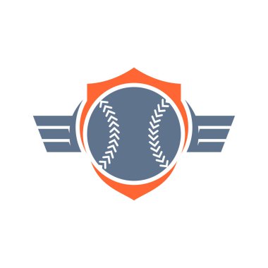 Beyzbol amblem tasarım vektörü, Beyzbol logosu dizayn şablonu, Sembol simgesi, İllüstrasyon