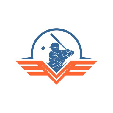 Beyzbol amblem tasarım vektörü, Beyzbol logosu dizayn şablonu, Sembol simgesi, İllüstrasyon