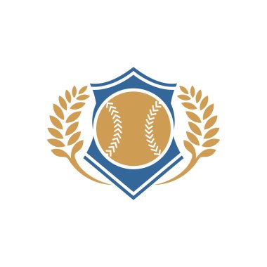 Beyzbol amblem tasarım vektörü, Beyzbol logosu dizayn şablonu, Sembol simgesi, İllüstrasyon