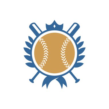 Beyzbol amblem tasarım vektörü, Beyzbol logosu dizayn şablonu, Sembol simgesi, İllüstrasyon