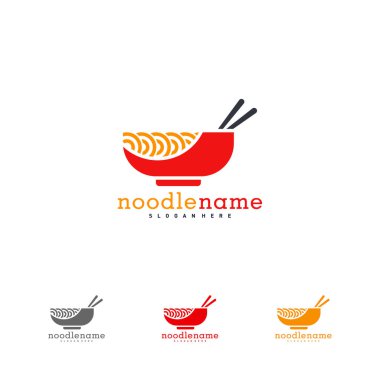 noodle food logo tasarım vektörü, Illustration Noodle tasarım şablonu, simge simgesi