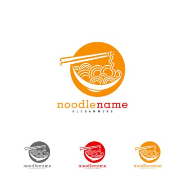 noodle food logo tasarım vektörü, Illustration Noodle tasarım şablonu, simge simgesi