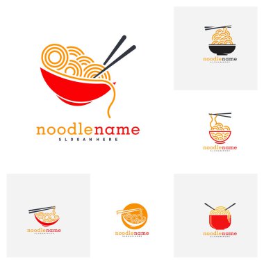 Erişte yemek logo tasarım vektörü, İllüstrasyon Erişte tasarım şablonu, Simge Simgesi