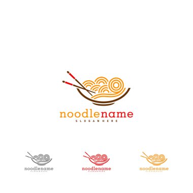 noodle food logo tasarım vektörü, Illustration Noodle tasarım şablonu, simge simgesi