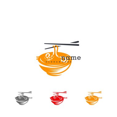 noodle food logo tasarım vektörü, Illustration Noodle tasarım şablonu, simge simgesi