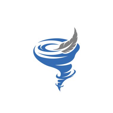 Tornado logo şablonu, Yaratıcı Tornado logo tasarımı konseptleri, illüstrasyon, simge simgesi içeren tüy