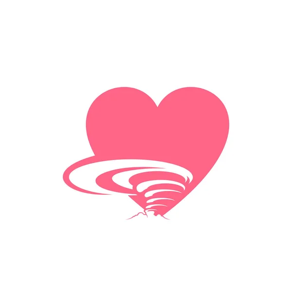 Love Tornado Logo Modello Vettoriale Creative Twister Logo Design Concetti — Vettoriale Stock