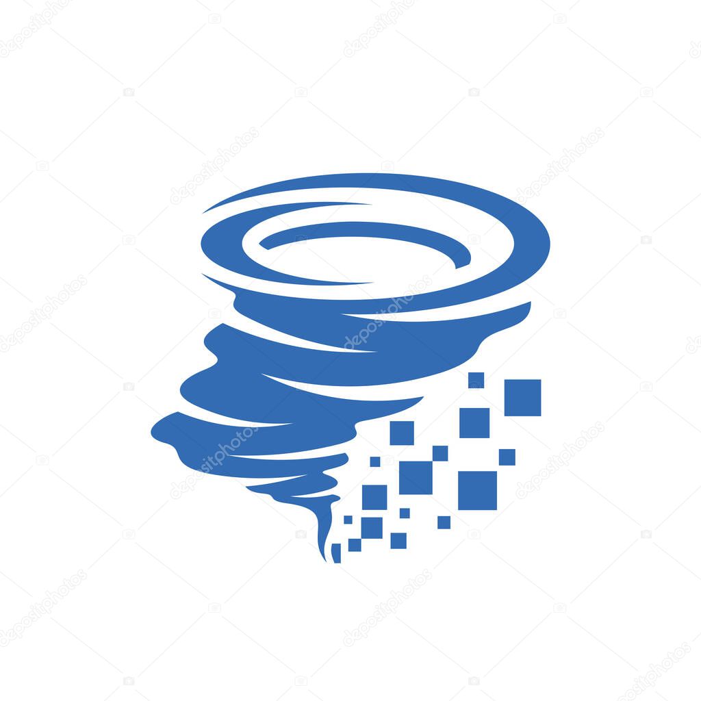 Pixel Tornado logo vector template, Creative Twister logo design concepts, icon symbol